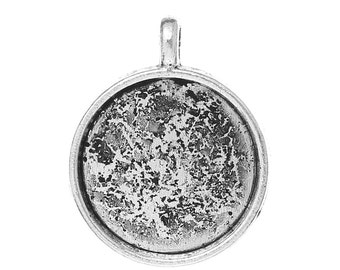 30 WHOLESALE Frames Silver Cabochon Settings Charms - 29x23mm (Holds ...