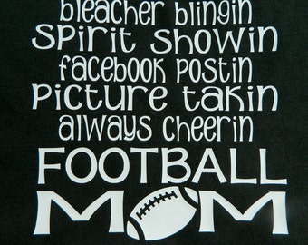 Football Theme T-shirt in Vinyl Plus Size Available Bleacher Blingin ...