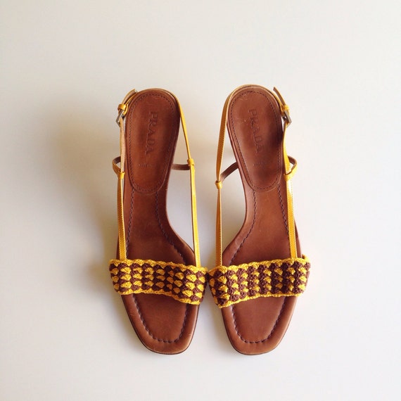 prada yellow sandals