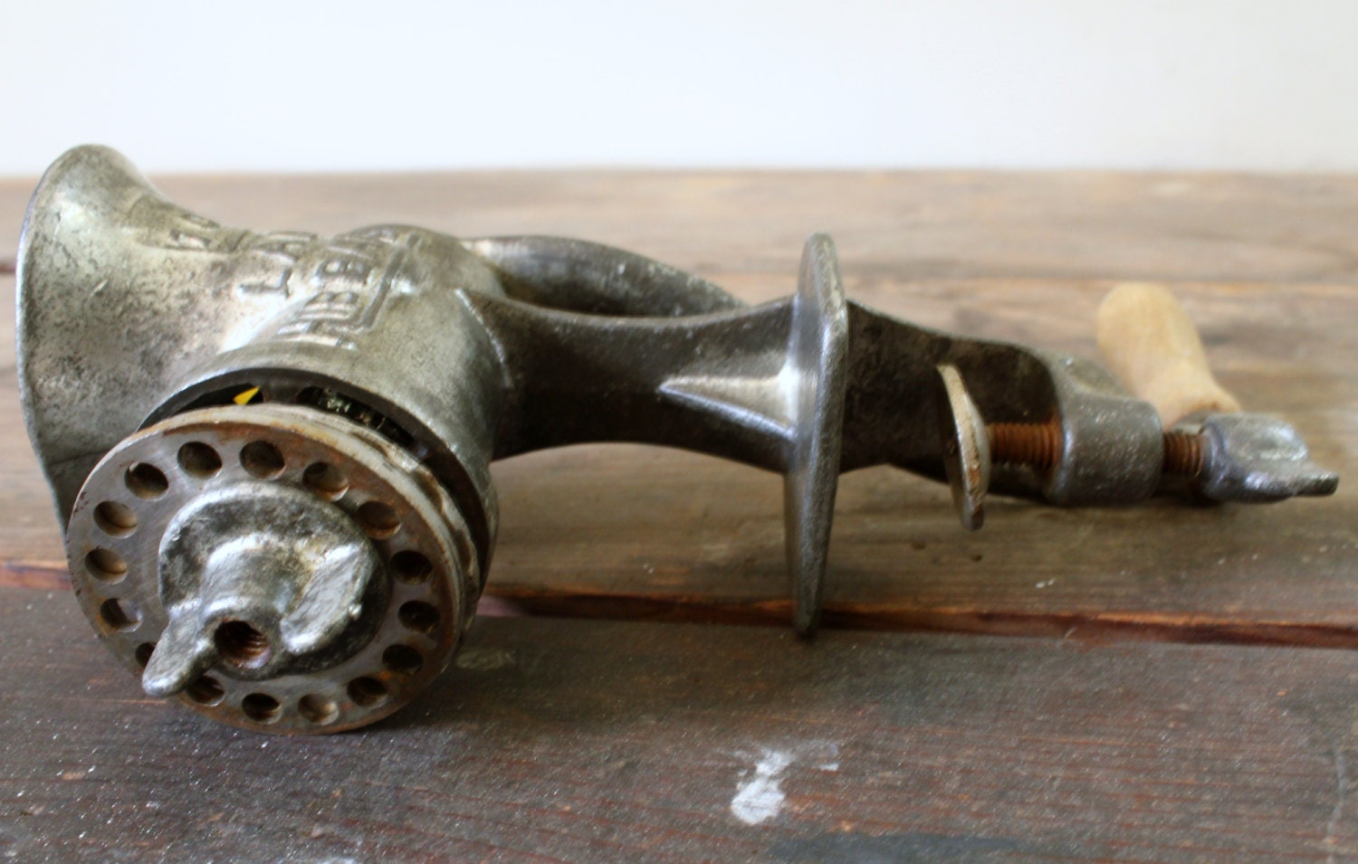 Rustic Antique Meat Grinder Hand Crank Grinder Vintage