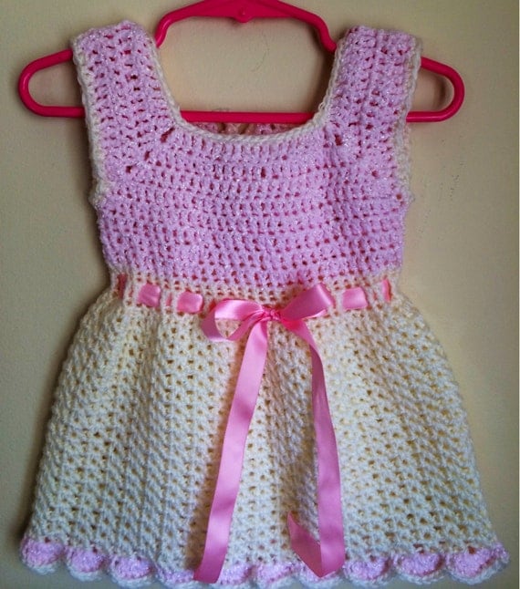 Pretty Pink Toddler Sundress Handmade Crochet by KARDsandGifts
