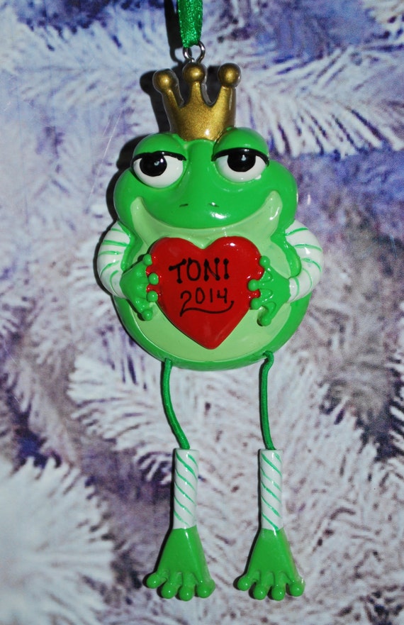 Personalized Frog Prince Ornament by confettigiftsbyg on Etsy