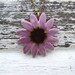 Purple daisy pendant mauve petals bronze centre