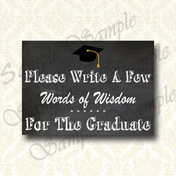 Graduation Party Printable Chalkboard Graduation Words Of