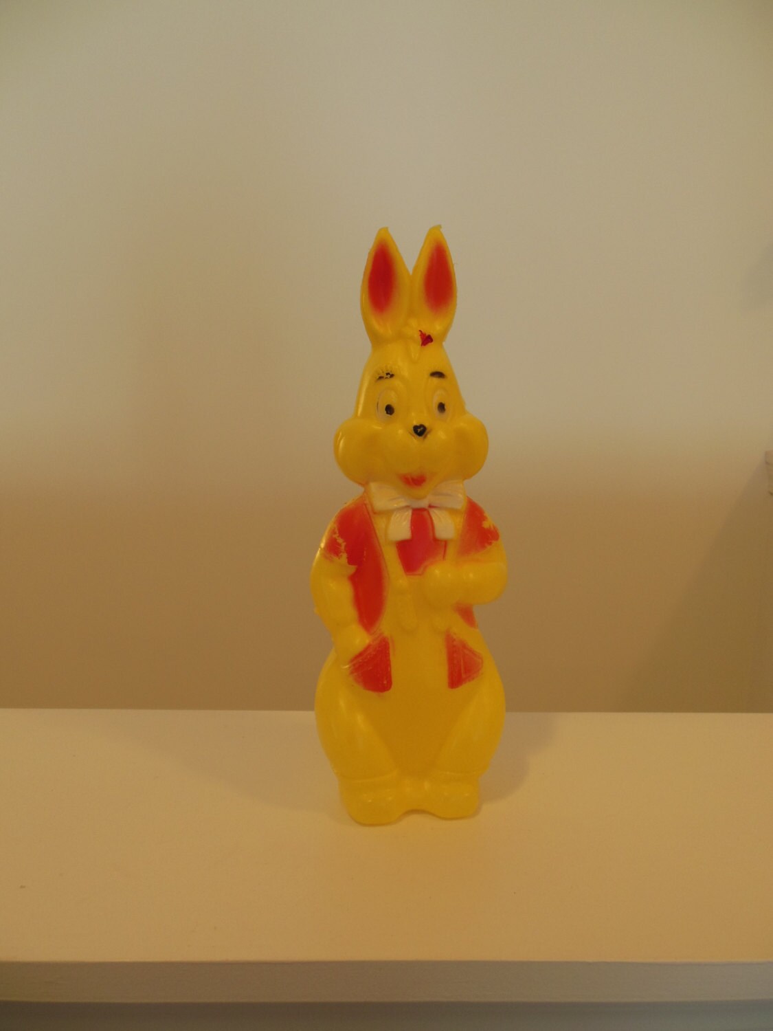 Yellow Plastic Easter Bunny Bank Rabbit Toy