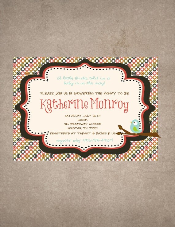 A little birdie baby shower Invite-Print your own Il_570xn