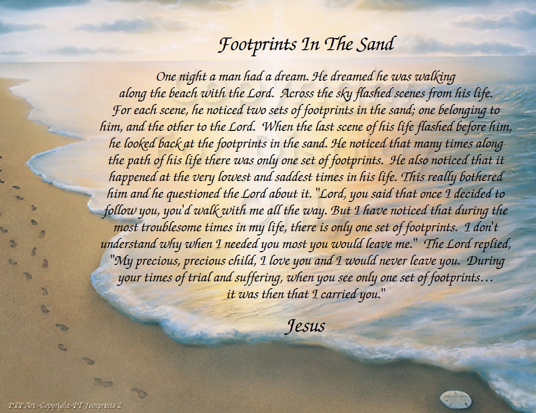 Reserved for Steve Footprints in the Sand by CreationsByFrannie