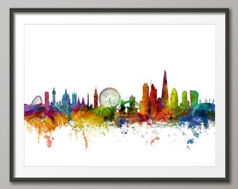London Skyline, London Cityscape England, Art Print (1027)