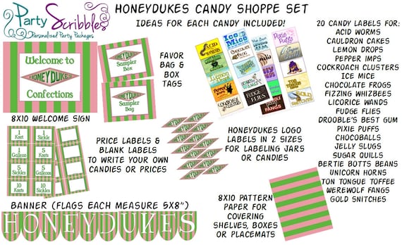 Honeydukes Candy Shop Package for Candy Buffet or Dessert Table INSTANT DOWNLOAD Il_570xn