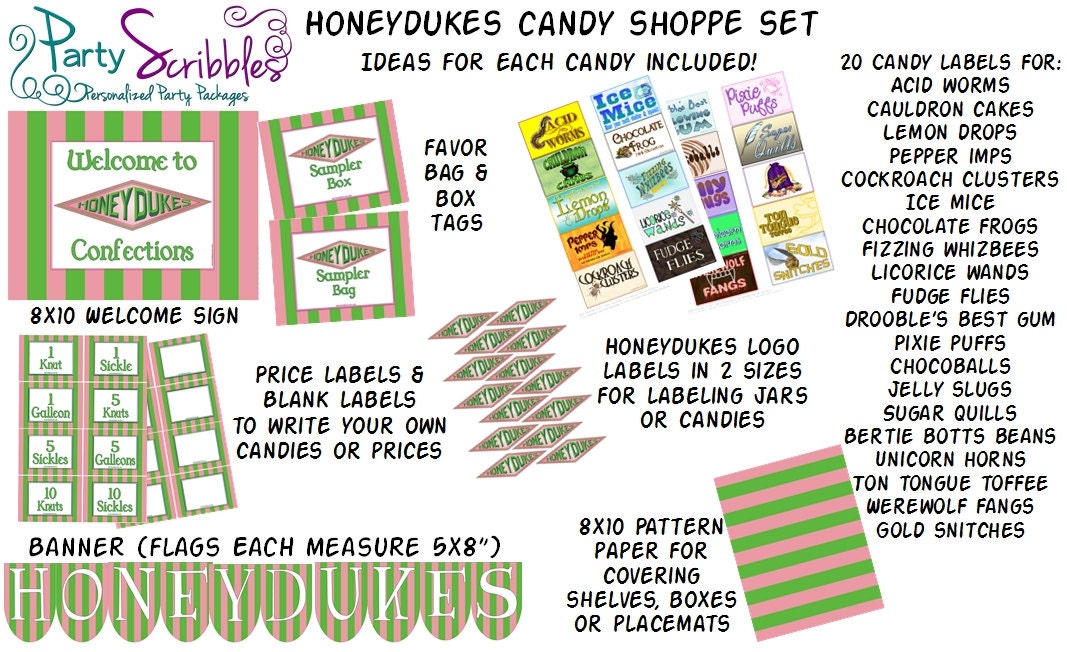 honeydukes candy shop package for candy buffet or dessert