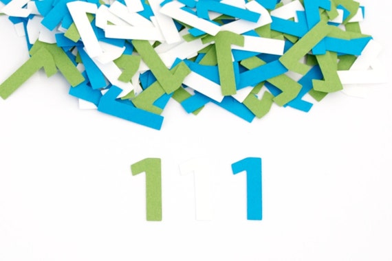 Number Confetti, Boy's 1st Birthday Party, Boy Party Decoration, Blue Green Birthday Party Il_570xn