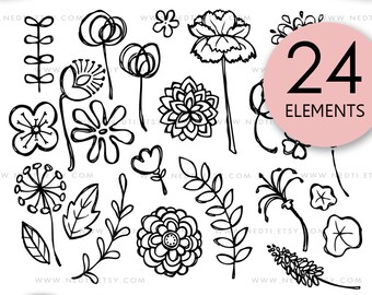 Flower doodle | Etsy