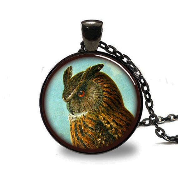 Owl Pendant Owl Necklace Owl Jewelry Brown Owl Pendant