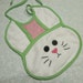 One Handmade Bunny Rabbit baby bib for baby shower, infants, gifts, stocking stuffers, holiday, christmas by MarlenesAttic
