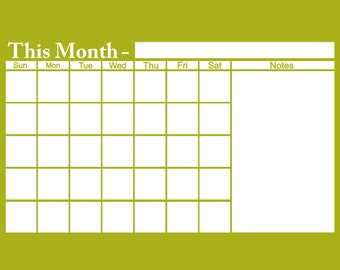 Monthly Planner Whiteboard wall Calendar Vinyl Decal Organize Your ...