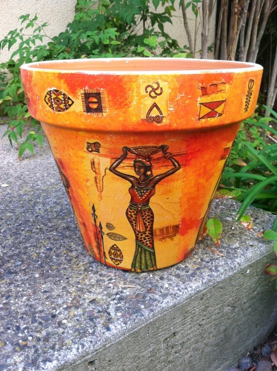 Items similar to EXOTIC AFRICAN Pot /African Clay Pot / Safari Home