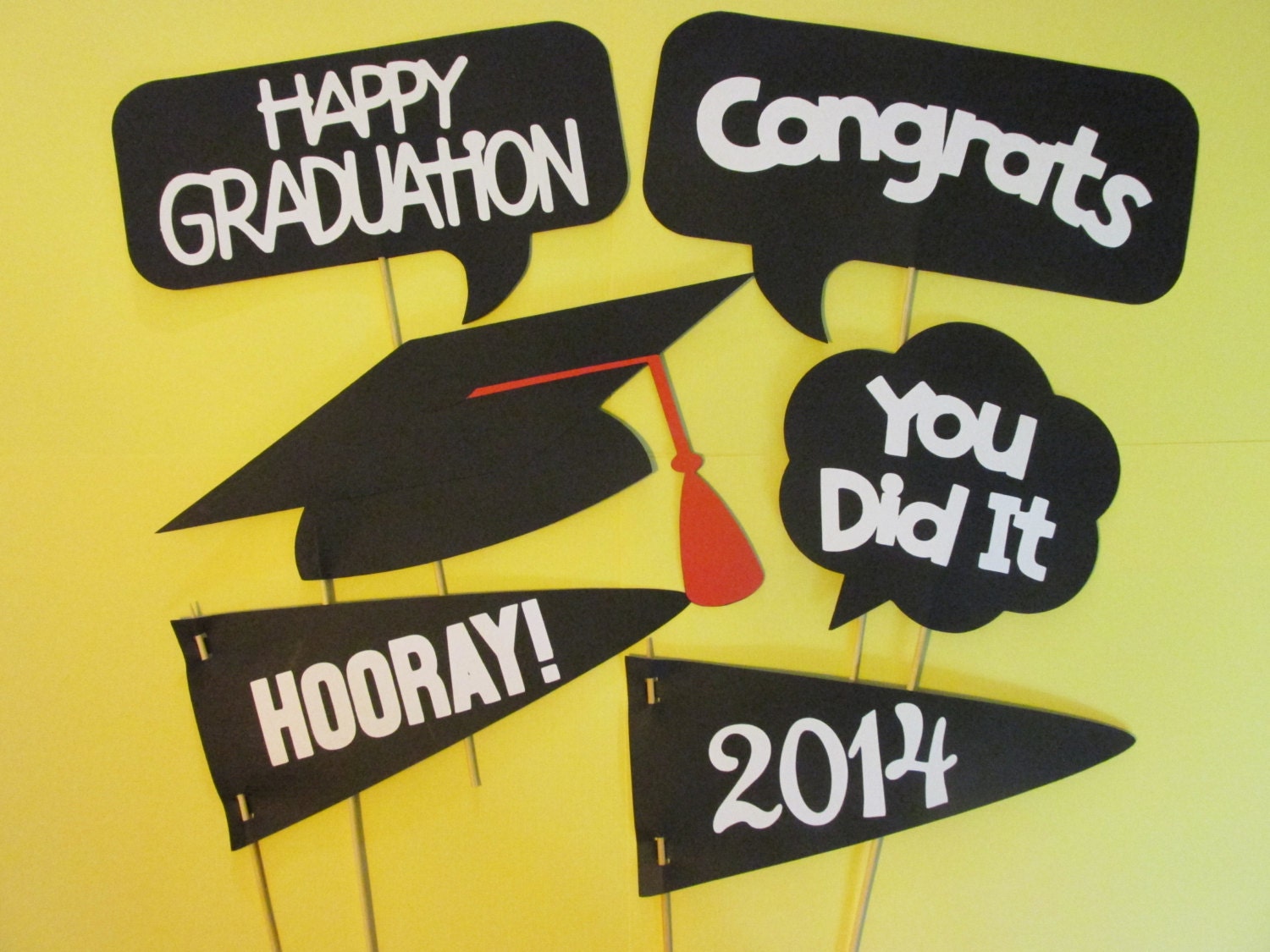 6 photo props 6 Graduation photo props Grad party photo
