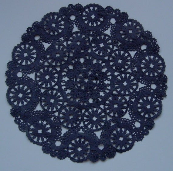 TEN dip dyed BLACK Paper Doilies 8 10 or 12 by HomeDesignsByGloria