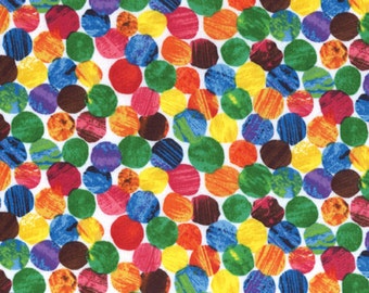 Andover Very Hungry Caterpillar fabric, Colorful Dots, Various lengths available