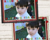 Christmas Photo Card - 5x7 printable download - Naughty is the NEW Nice, Holiday, chalkboard, vintage inspired Il_170x135