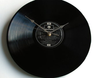 JOHN LENNON Vinyl Record CLOCK Recycled Album "The John Lennon Collection" retro Black and Silver Wall Clock. Gift for men women dad
