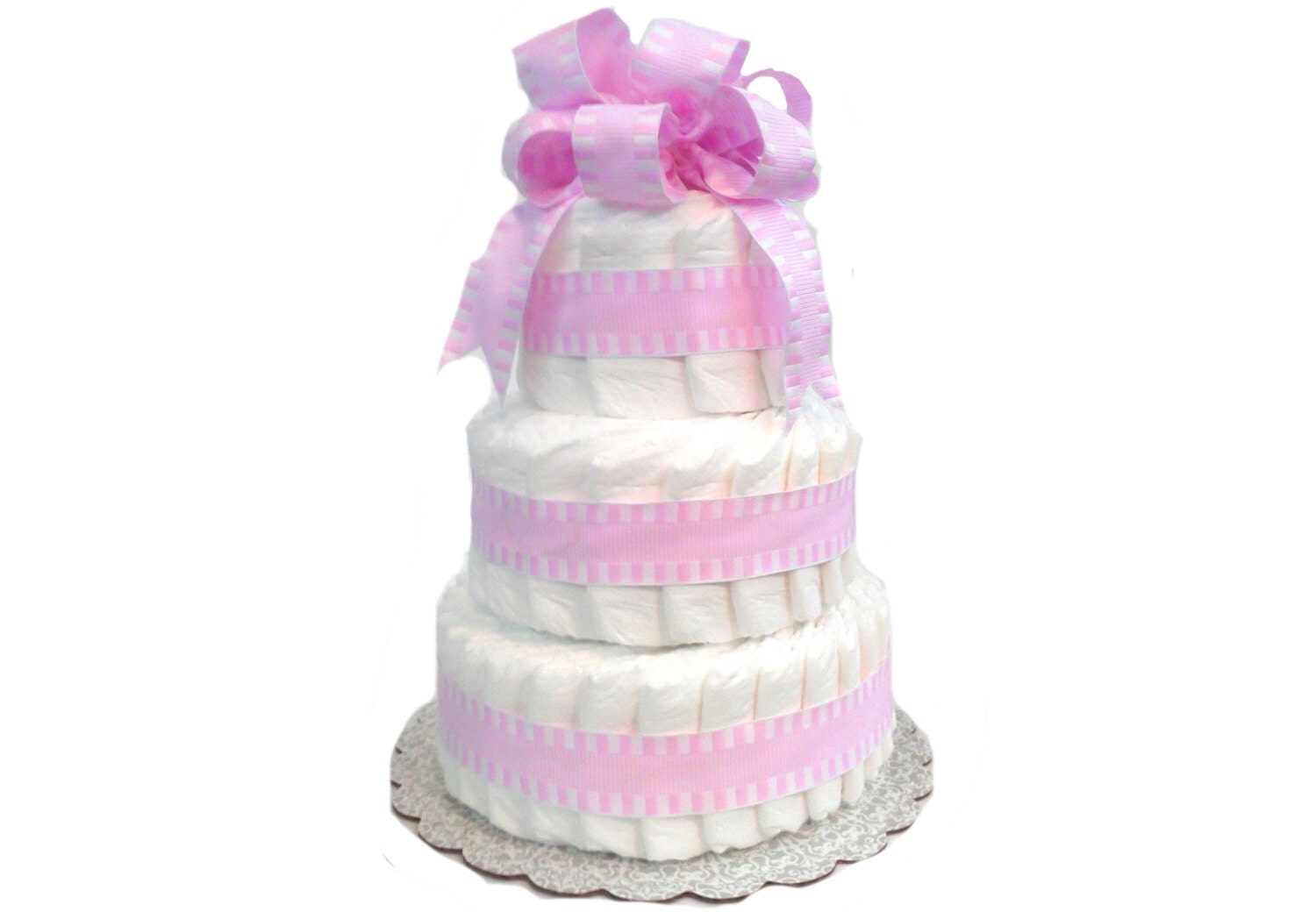 3 Layer Pink Classic Pastel Baby Shower Diaper by
