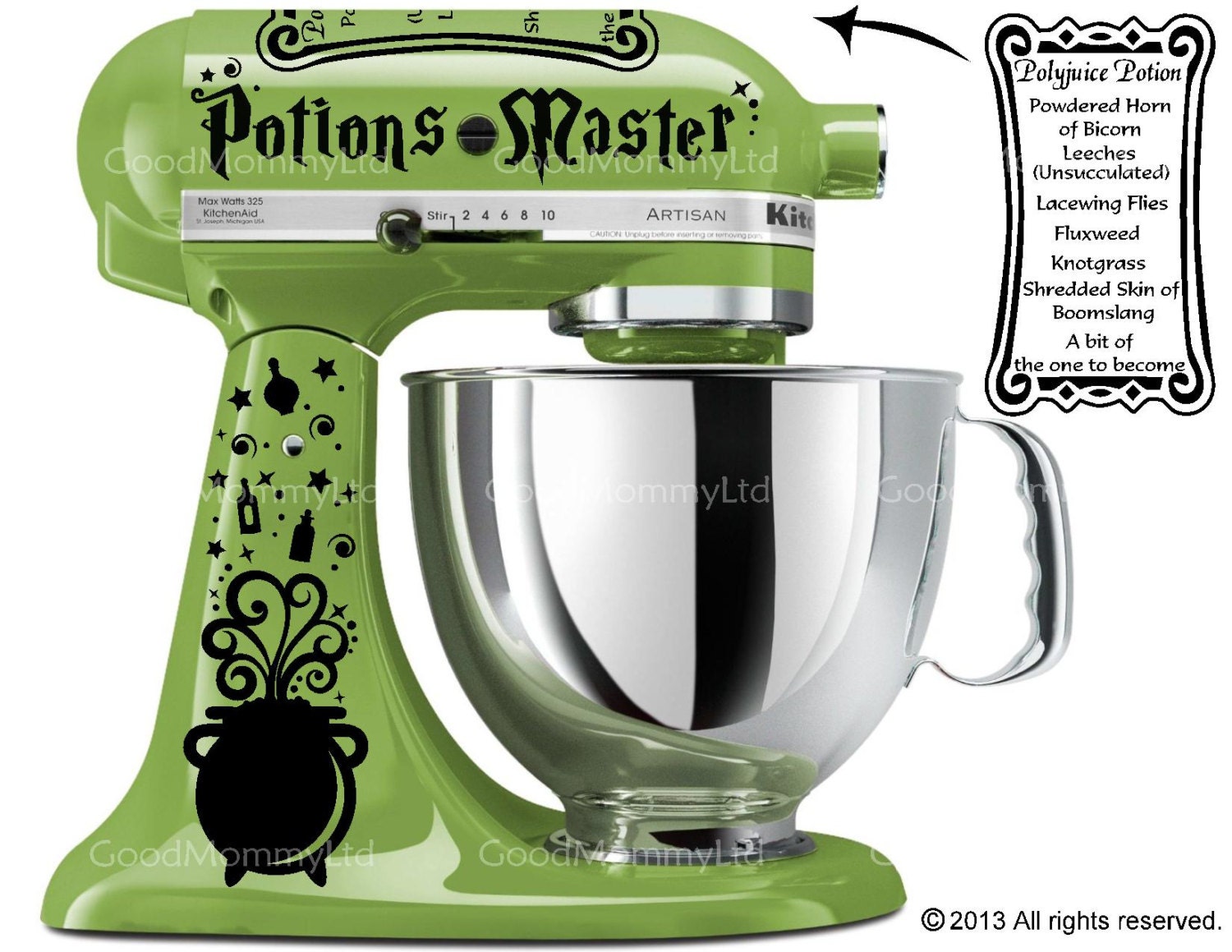 Potions Master Decal Kit For Your Kitchenaid Stand Mixer