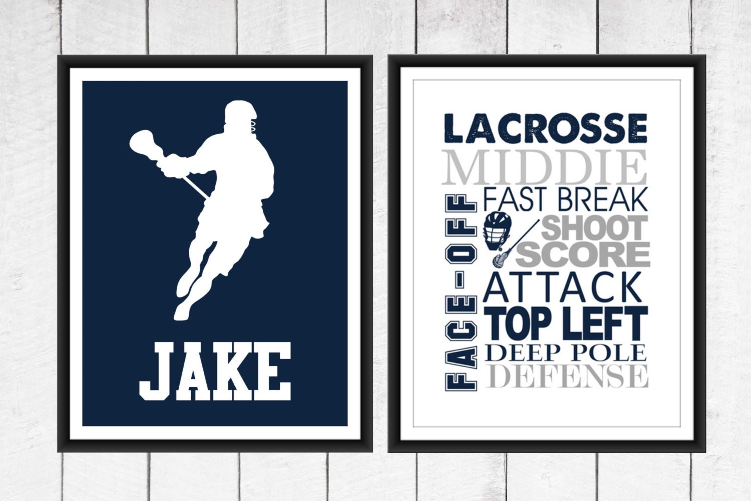 LACROSSE Word Art Print 2 Piece Set Custom Colors and Sizes