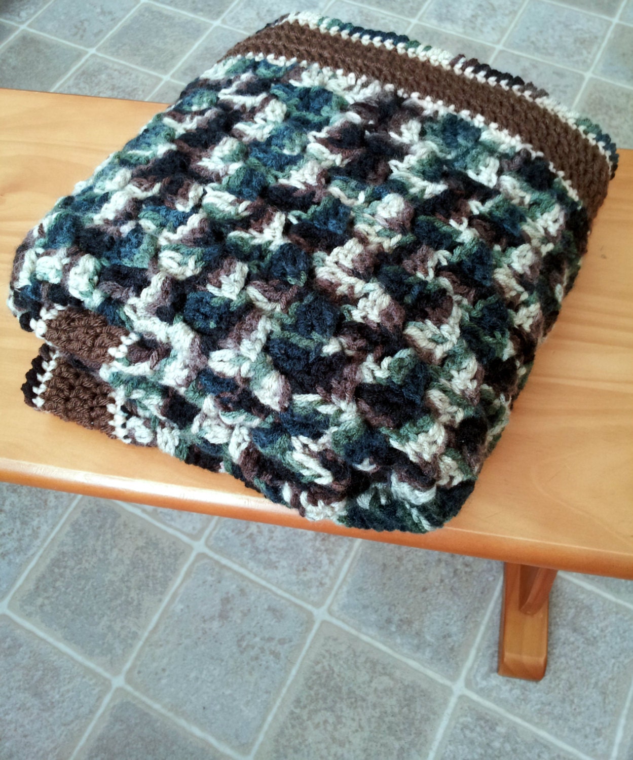 c2c-Corner Stitch Camo Baby Blanket Crochet Pattern PDF