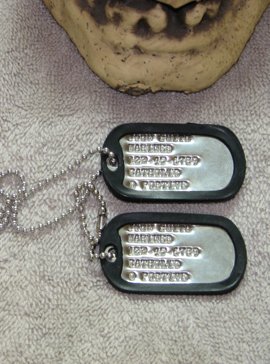 Military Dog Tag Set Dogtags Made by a Disabled Veteran