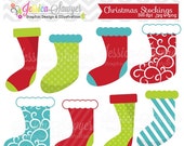 50% OFF - INSTANT DOWNLOAD, christmas stockings clipart, christmas decoration clip art, for commercial use, cards, invitations, design Il_170x135
