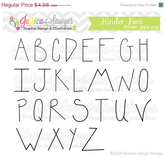 50% OFF - INSTANT DOWNLOAD, handwriting font, letter clipart, kids letters, for greeting cards, announcements, scrapbooking Il_570xn