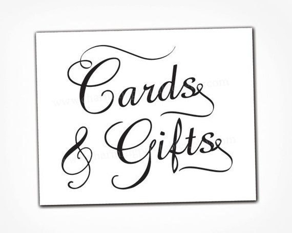 Card And Gift Table Sign INSTANT DOWNLOAD Printable PDF