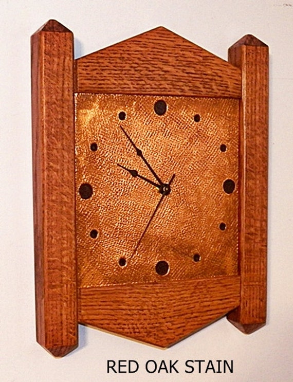 Wall Clock Arts Crafts Mission Stickley Inspired Quarter Sawn