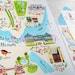 Hello New York Moving Announcement cards with illustrated map and portrait