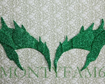Poison Ivy Leaves Eyebrow Eye mask EMERALD Glitter GREEN Cosplay Comic Con Uma Thurman Elf Fairy