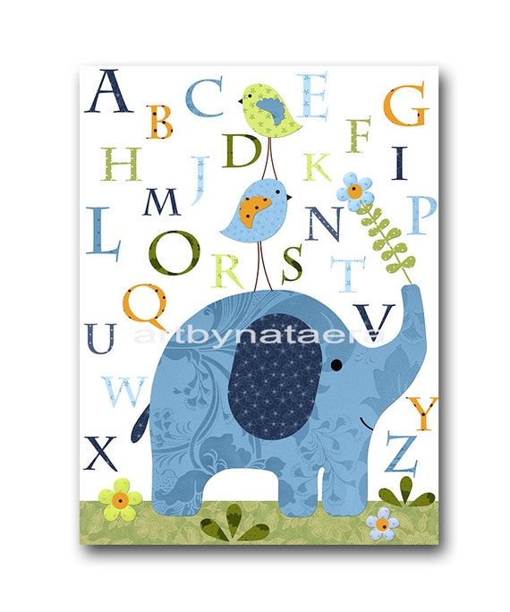Elephant Nursery Alphabet Nursery Alphabet Baby Boy Nursery
