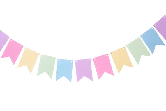 Pastel Rainbow Flag Banner Pastel Bunting Rainbow Garland