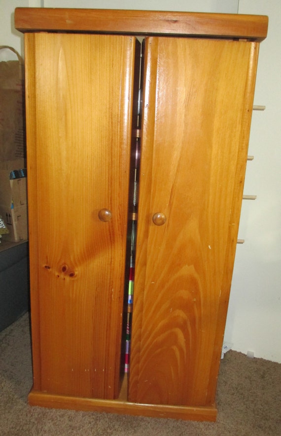 Ribbon storage door dowel rods upcycled furniture 250