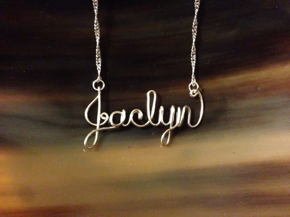 Items similar to Personalized Wire Name Necklace on Etsy