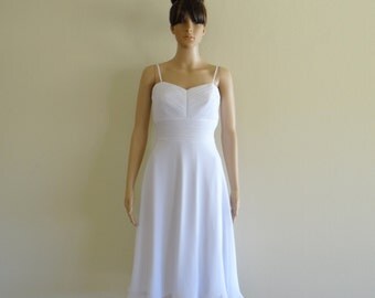 White Dress. Chiffon Dress. Bridesmaid Dress