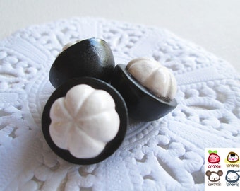 Miniature Mangoesteen, Ceramic Vegetables, ceramic fruits, mangoesteens, food figurine, miniature food, mini vegetables, dollhouse, tiny