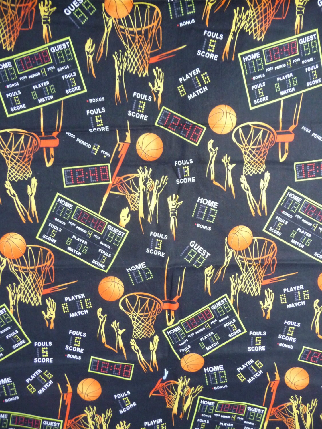 Cotton Fabric Basketball print
