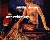 Art Deco or Steampunk Lacy Restored Art Print, Parrot and Ocean Through the Window, Vintage Restored Art #17 Art Deco or Steampunk Lacy Restored Art Print, Parrot and Ocean Through the Window, Vintage Restored Art #17