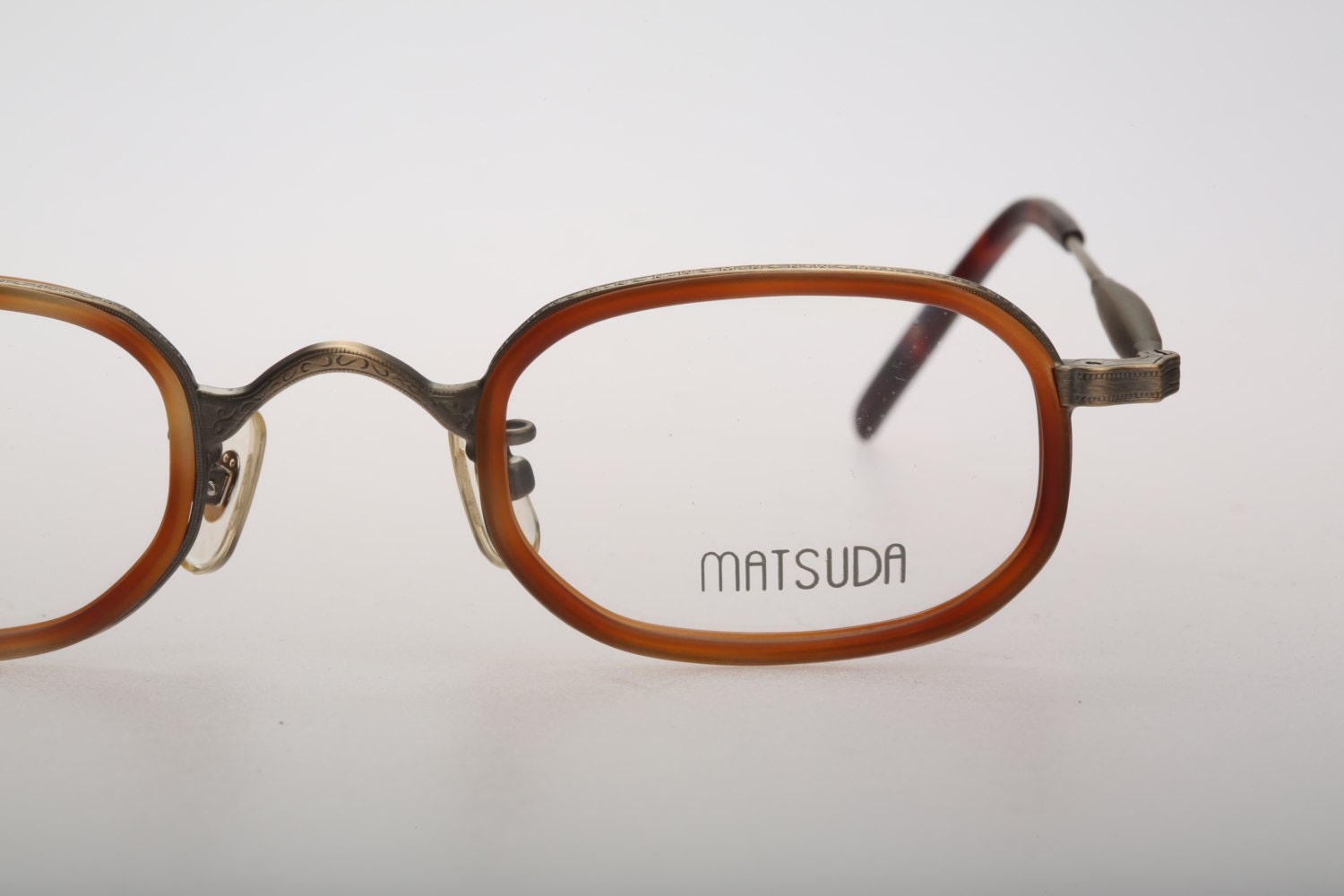 Matsuda 10403 Ag Vintage Eyeglasses Nos 90s Unique And Rare Double Rim Optique Frame 