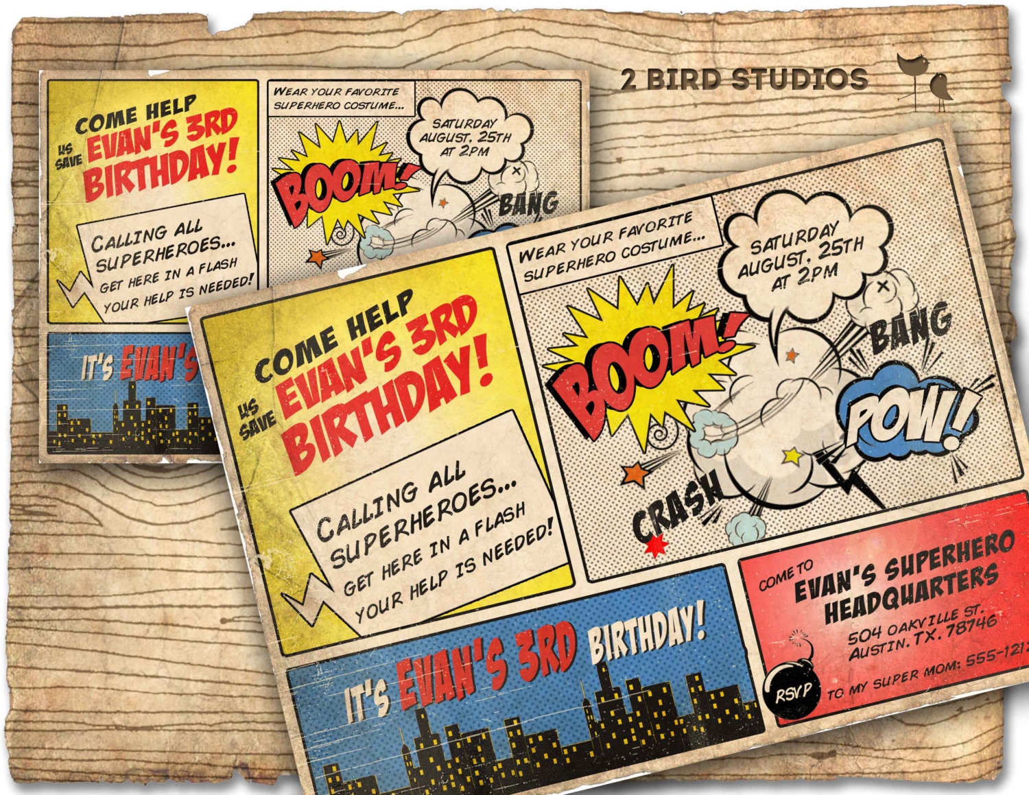 superhero birthday invite