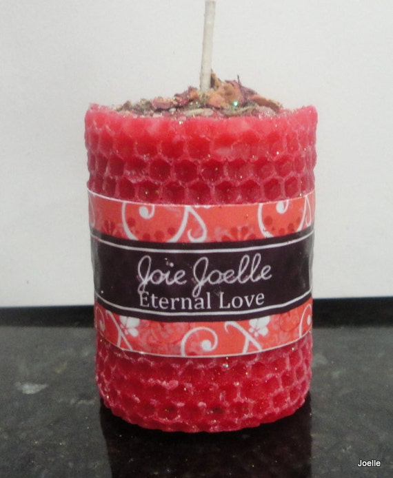 Eternal Love Red Spell Pillar Candle for strengthening love bonds,  passionate love, bewitchment, sexual intimacy