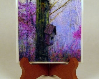 Rusty Bird House Handmade Photo Coaster, FI0022