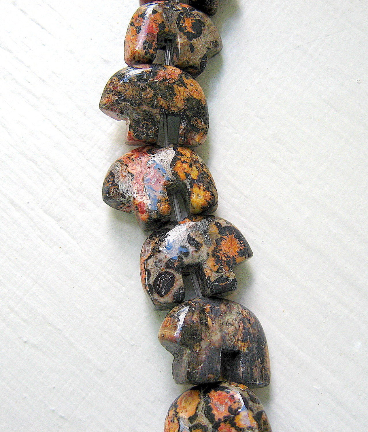 Stone Bear Beads 10 Jasper Fetish Zuni Hand Carved Natural