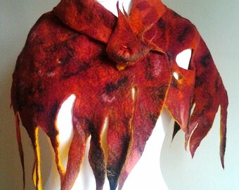 Merino wool scarf. wool felted scarf. felted scarf. winter scarf. Accessories. scarves. scarves and wraps